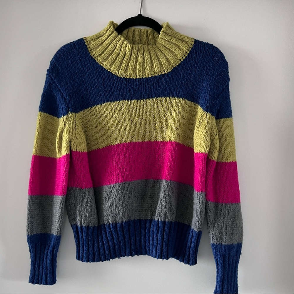 Striped Turtleneck Sweater! Size Large